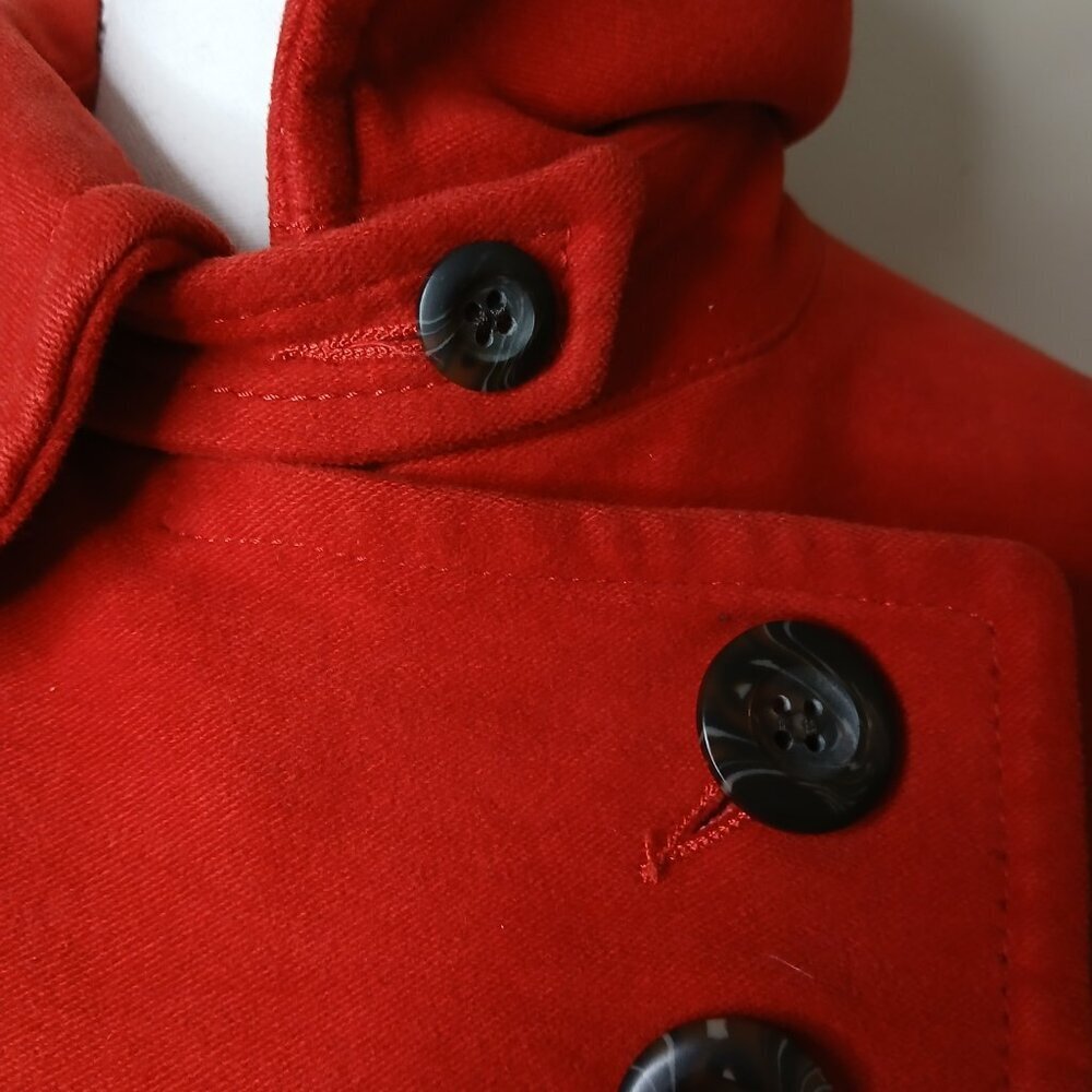 NEXT Military Trench Winter Coat Mid Length Red Size UK 8/US 4 - Picture 5 of 8